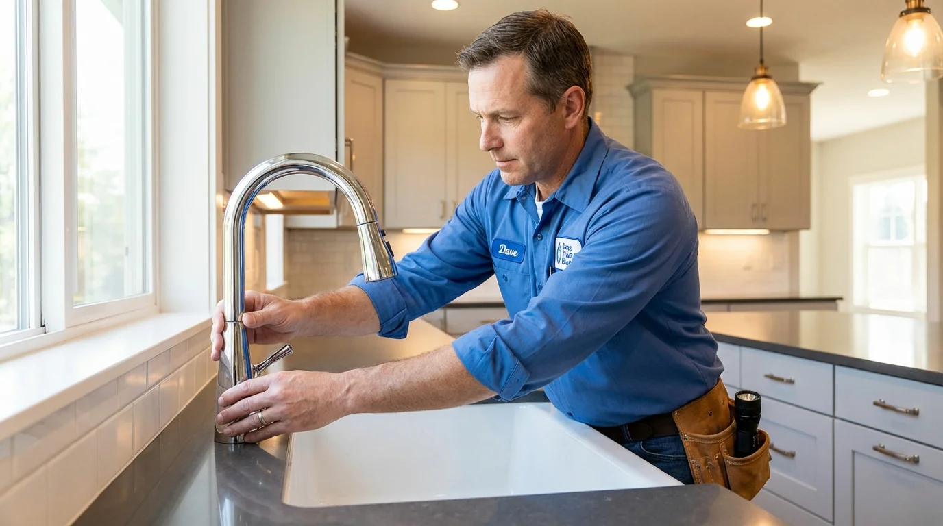 Kitchen faucet installation by Johns Plumbing LLC in Bastrop